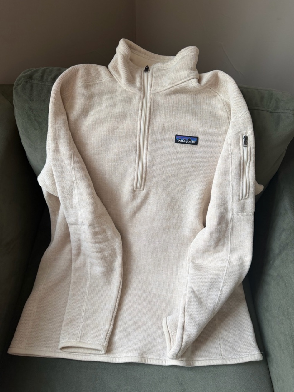Patagonia Cream Half-Zip Sweater